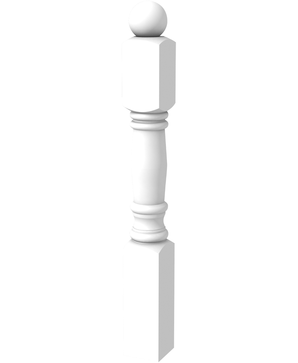 Poteau de rampe avec boule