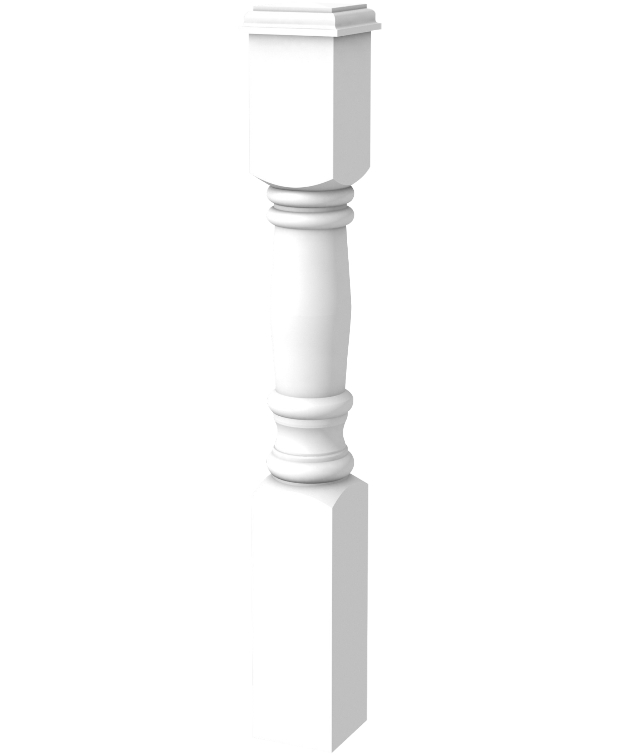 Poteau de rampe avec chapiteau carré