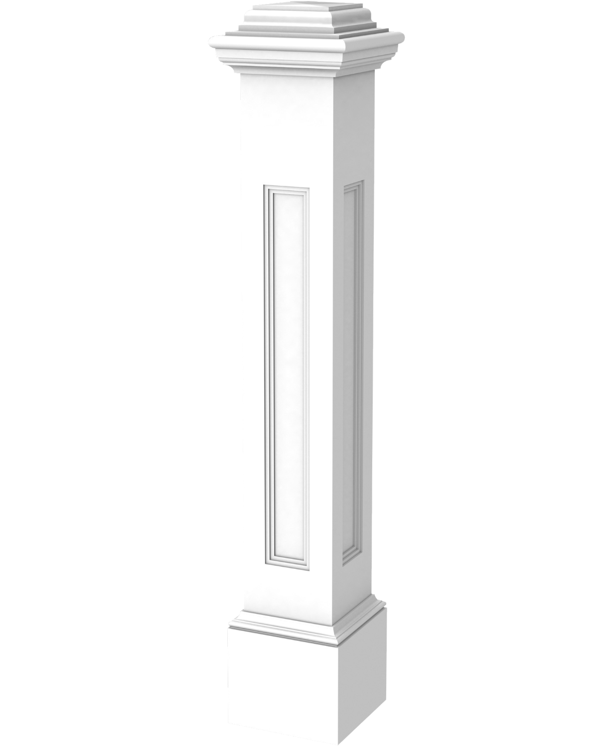 Poteau de rampe avec chapiteau carré