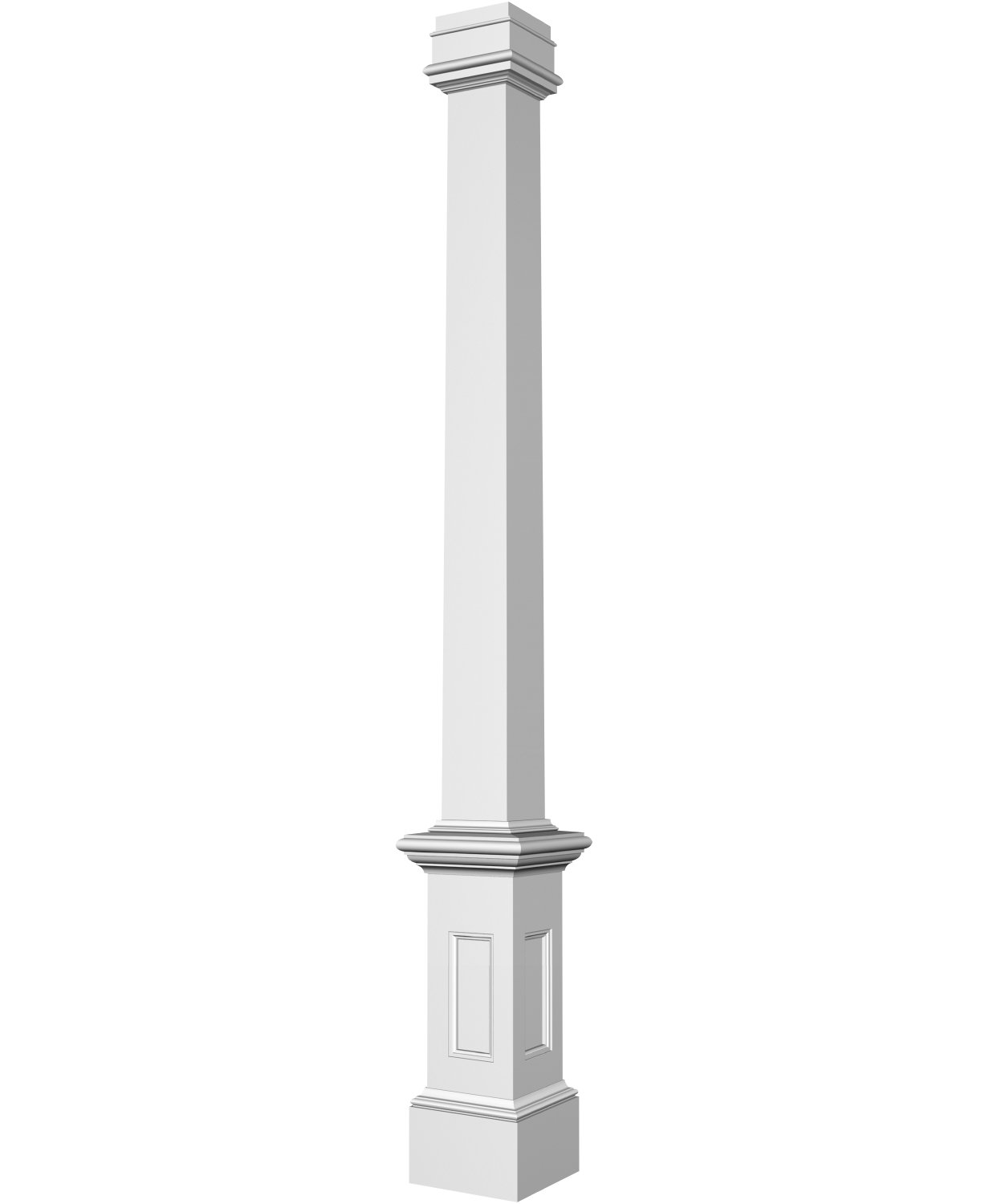 Colonne à fût carré en fuseau