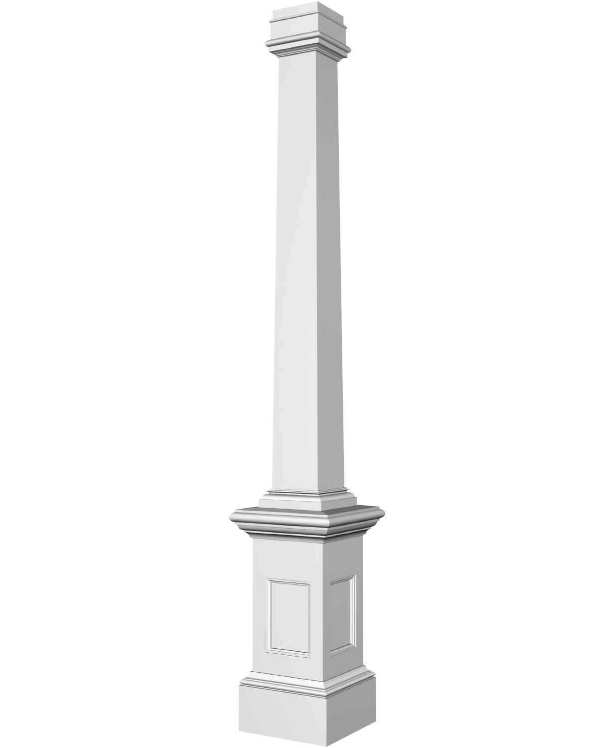 Colonne à fût carré en fuseau