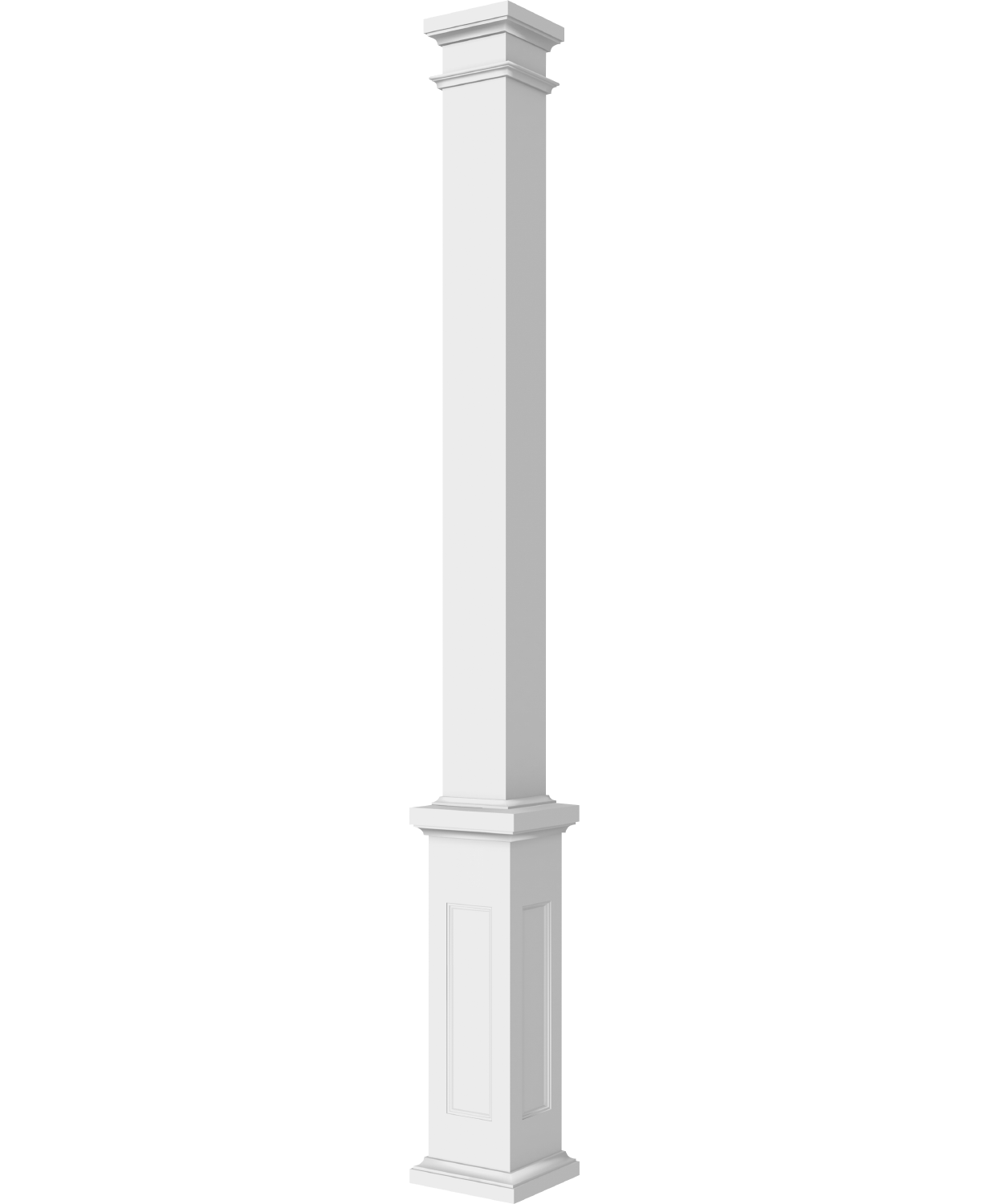 Colonne à fût carré piédestal à panneaux