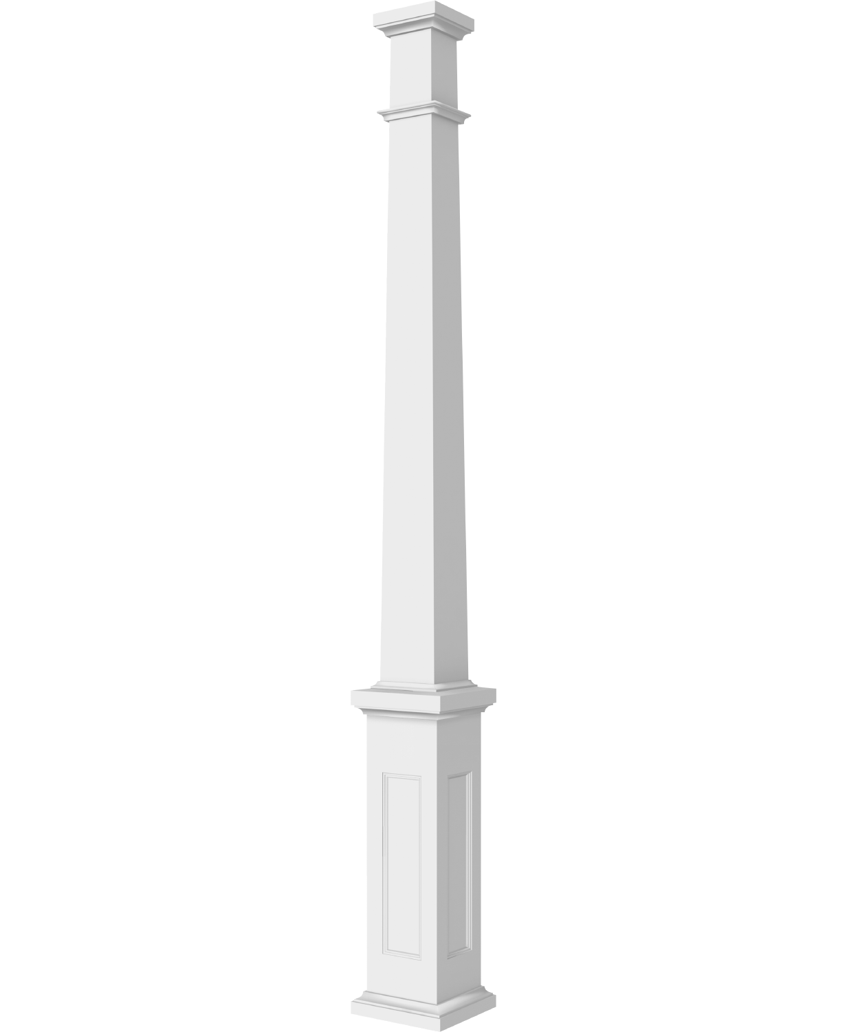 Colonne à fût carré en fuseau  piédestal à panneaux