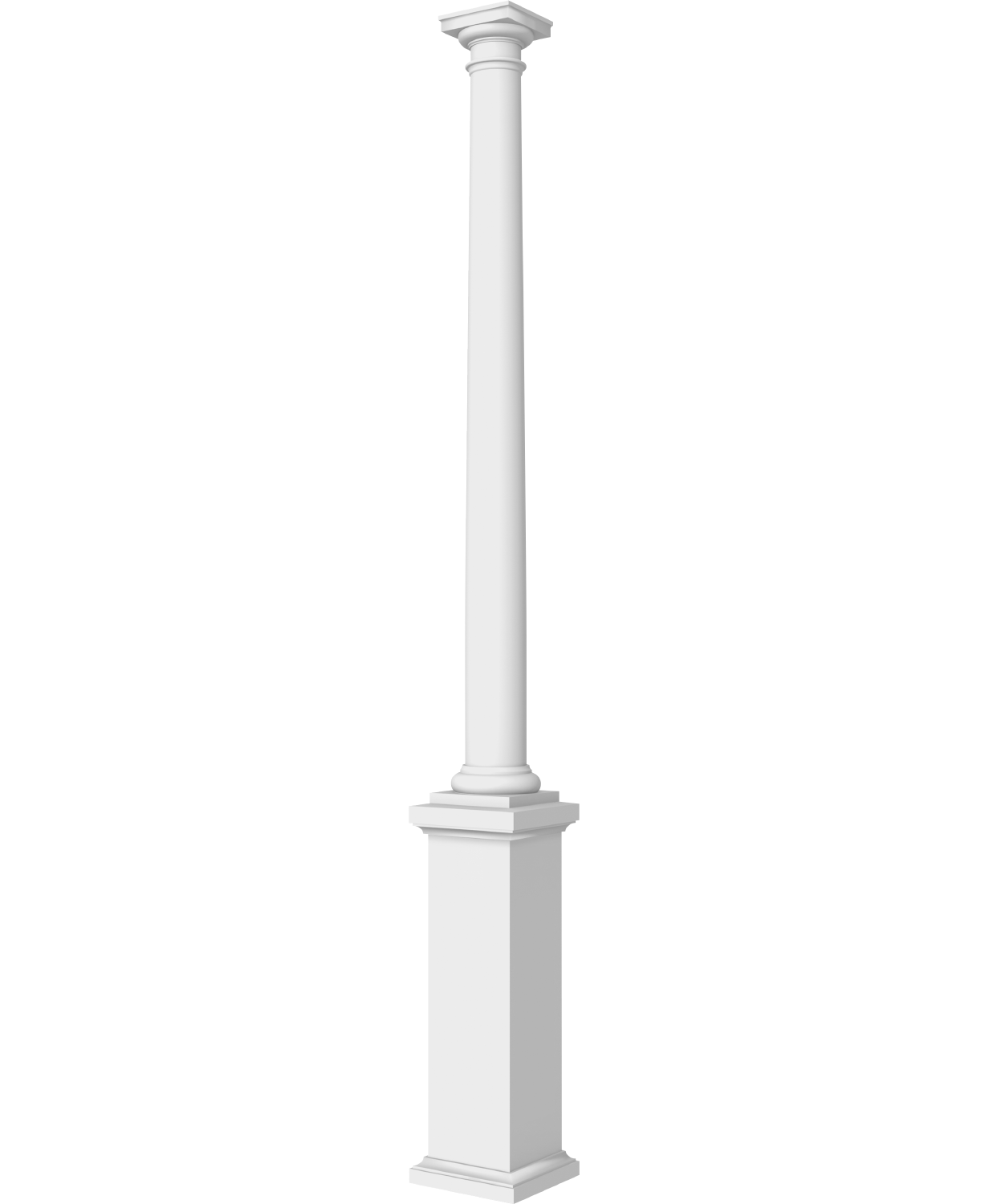 Colonne à fût rond conique piédestal uni