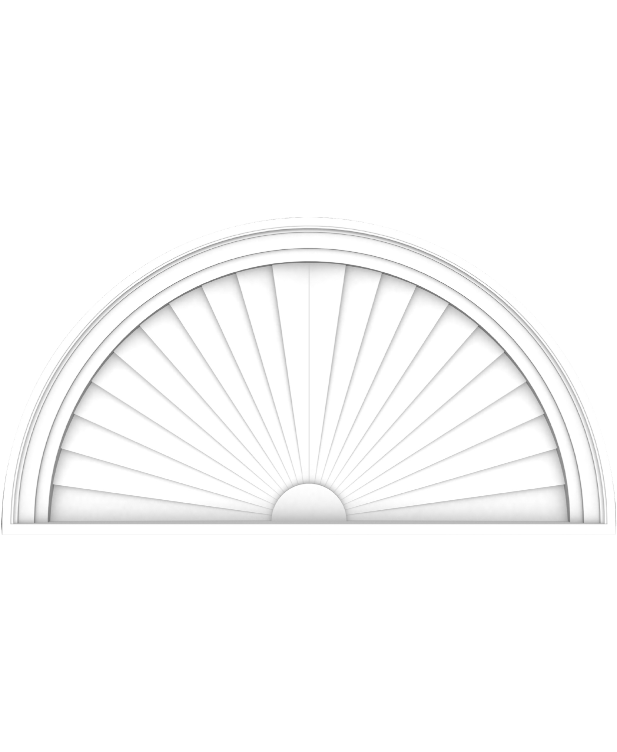 Half Circle Sunburst Pediment